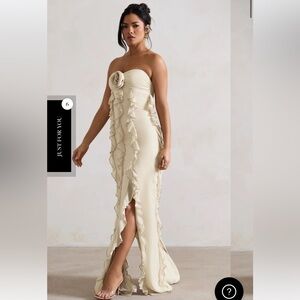Club London Maxi Strapless Ruffle Dress